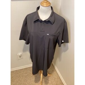 Infinity by Cherokee Men's‎ Dark Gray Short Sleeve Polo Shirt XL Zip Pocket